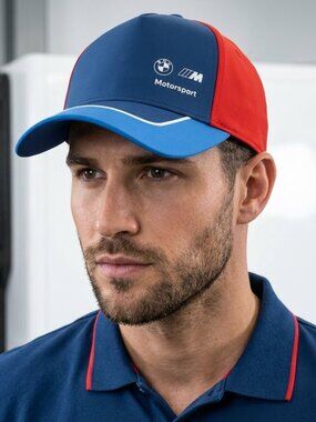 BMW M Sport M3 M5 Blue Red Puma Racing Snap Back Color Block Cap Hat NEW